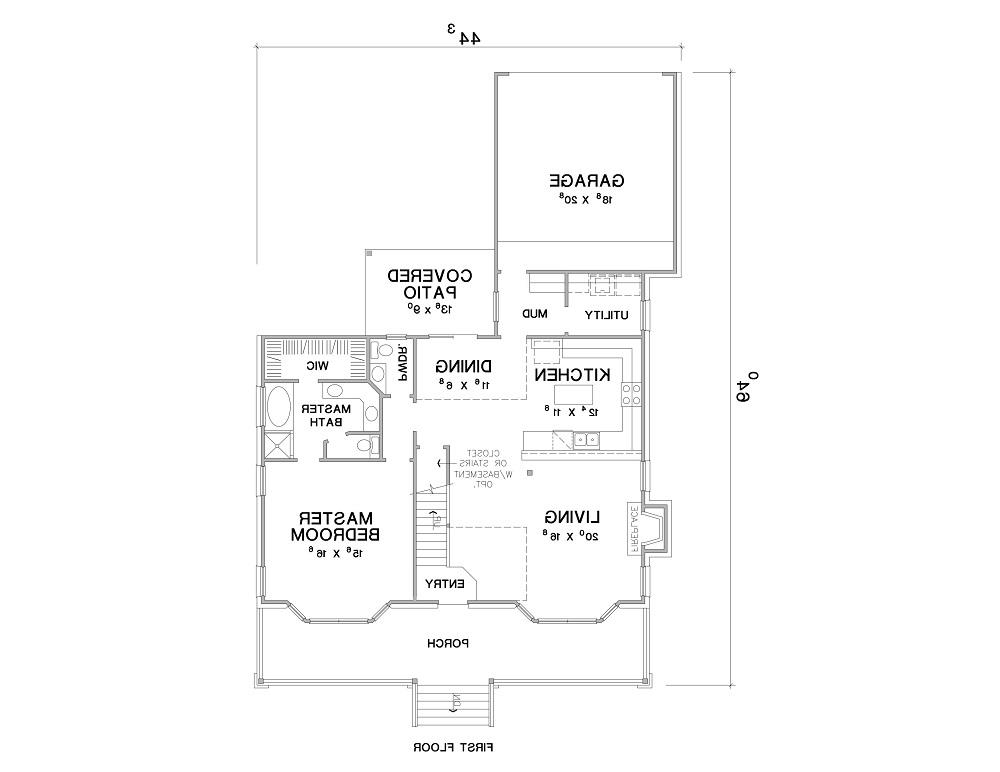 1st Floor Plan image of The Woodville House Plan